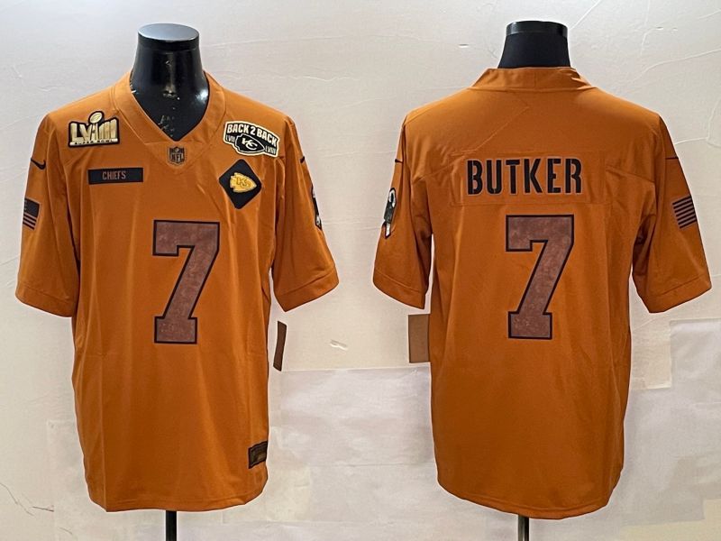Men Kansas City Chiefs #7 Butker Yellow 2025 Nike Salute to Service Limited NFL Jersey style 6->kansas city chiefs->NFL Jersey